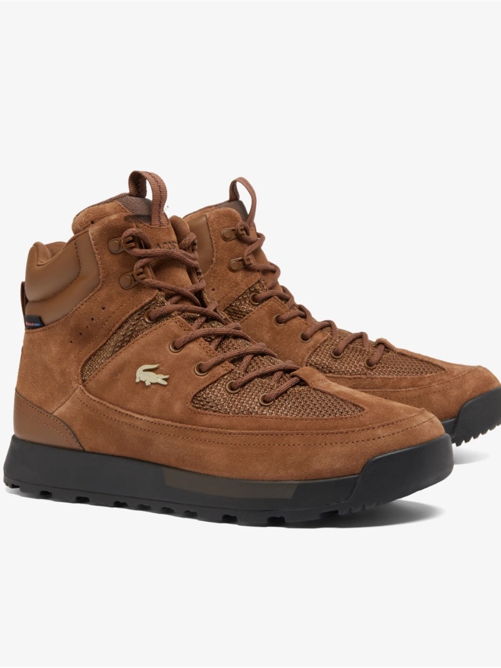 Lacoste Men’s Brown Suede High-Top Trail Boots